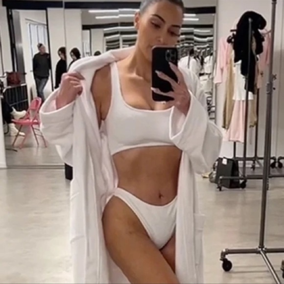 Skims Terry Cloth Thong in Marble size M - Picture 2 of 12